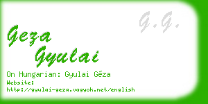 geza gyulai business card