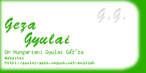 geza gyulai business card